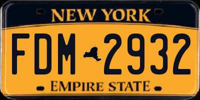NY license plate FDM2932
