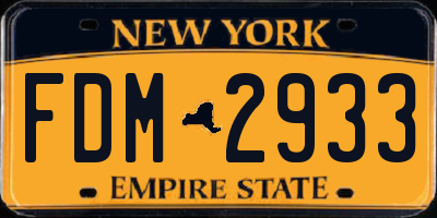 NY license plate FDM2933