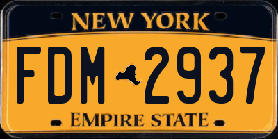 NY license plate FDM2937