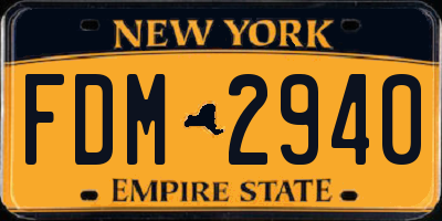NY license plate FDM2940
