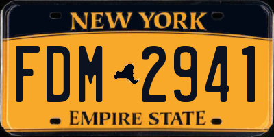 NY license plate FDM2941