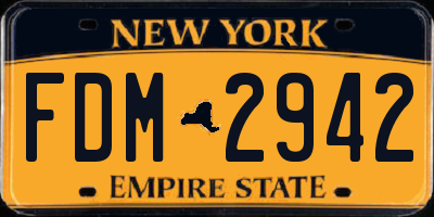 NY license plate FDM2942
