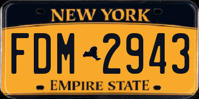 NY license plate FDM2943