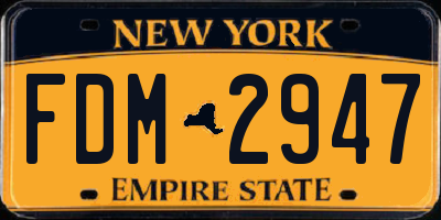 NY license plate FDM2947