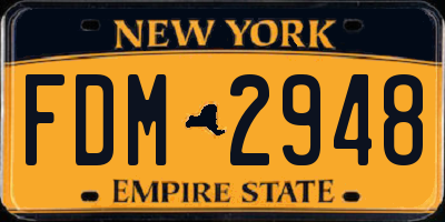 NY license plate FDM2948