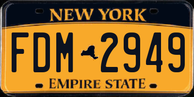 NY license plate FDM2949