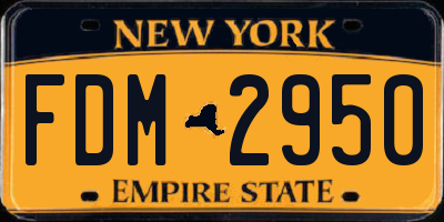 NY license plate FDM2950