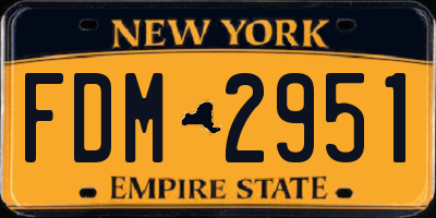 NY license plate FDM2951