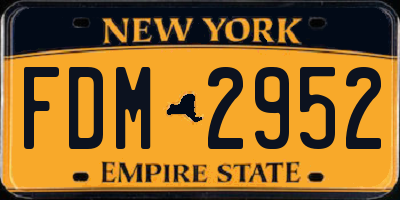 NY license plate FDM2952