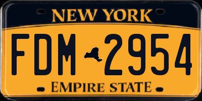 NY license plate FDM2954