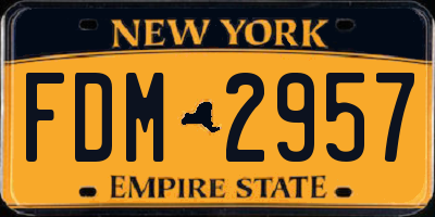 NY license plate FDM2957