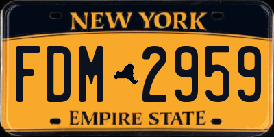 NY license plate FDM2959
