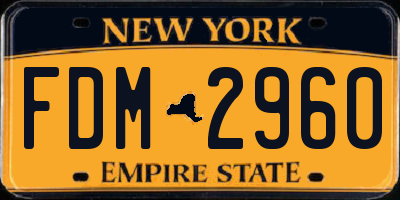 NY license plate FDM2960