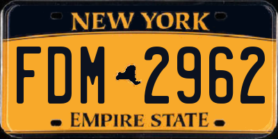 NY license plate FDM2962