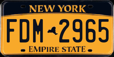 NY license plate FDM2965