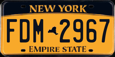 NY license plate FDM2967