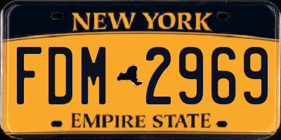 NY license plate FDM2969