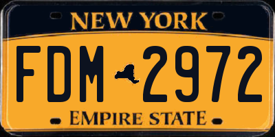 NY license plate FDM2972