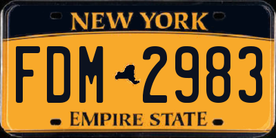 NY license plate FDM2983