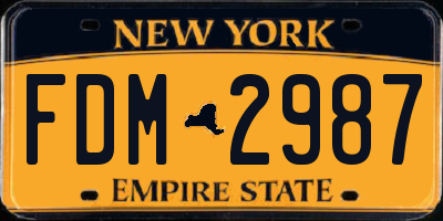 NY license plate FDM2987