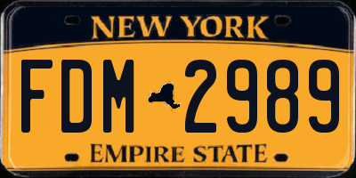 NY license plate FDM2989