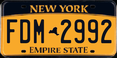 NY license plate FDM2992