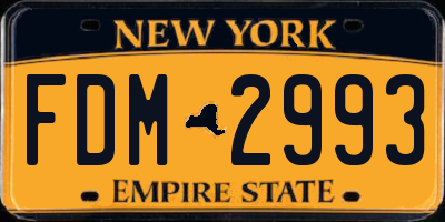 NY license plate FDM2993