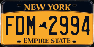NY license plate FDM2994