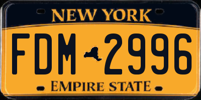NY license plate FDM2996