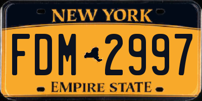 NY license plate FDM2997