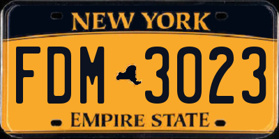 NY license plate FDM3023