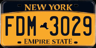 NY license plate FDM3029