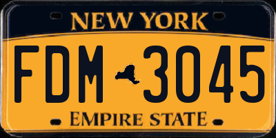 NY license plate FDM3045