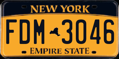 NY license plate FDM3046