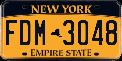 NY license plate FDM3048