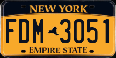 NY license plate FDM3051