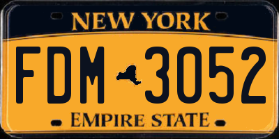 NY license plate FDM3052