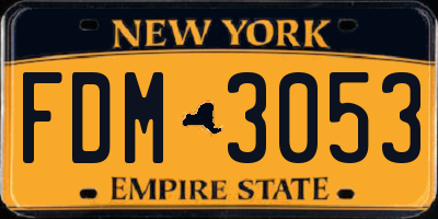 NY license plate FDM3053