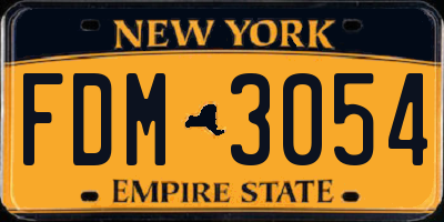 NY license plate FDM3054