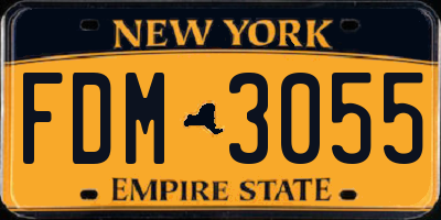 NY license plate FDM3055