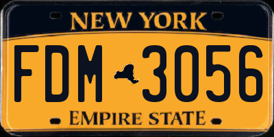 NY license plate FDM3056