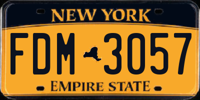 NY license plate FDM3057