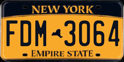 NY license plate FDM3064