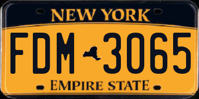 NY license plate FDM3065
