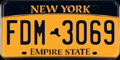NY license plate FDM3069