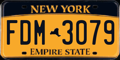 NY license plate FDM3079