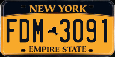 NY license plate FDM3091
