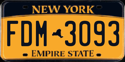 NY license plate FDM3093