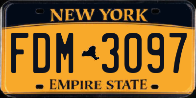 NY license plate FDM3097