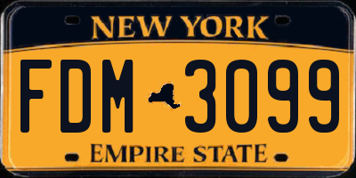 NY license plate FDM3099